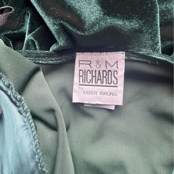 R&M Richards Women's Size 12 Vintage Pine Green Velour Tunic 90s Festive Holiday - Picture 7 of 9